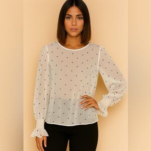 Women’s size S sheer polkadot top